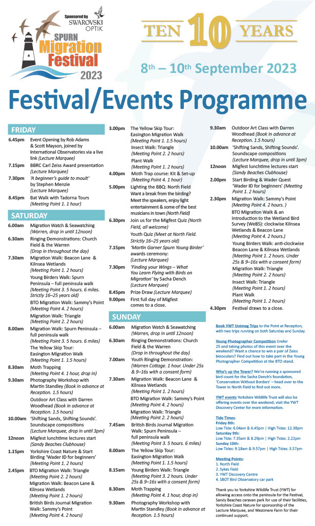 Migfest 2023 Events programme