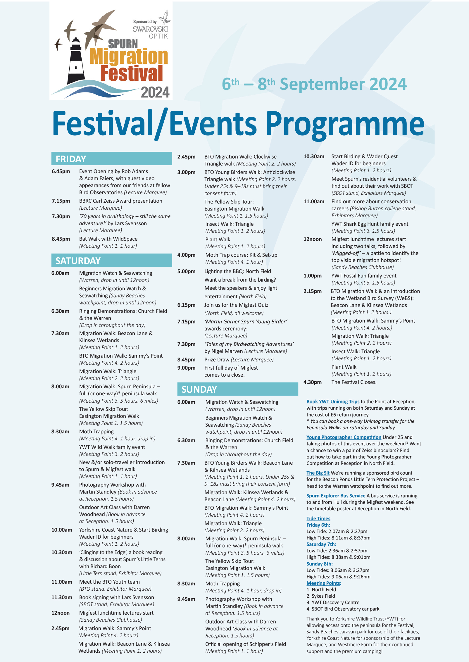 Events and Talk Programme confirmed